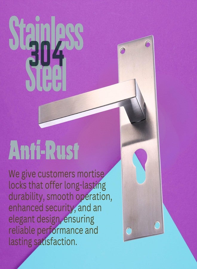 Gaurish Hardware Cylindrical Lock Set for Wooden Doors | Stainless Steel Finish | Suitable for Bedroom, Drawing, Living Room | Fits Left & Right, Inside & Outside Opening | Residential Door Handle - Image 5